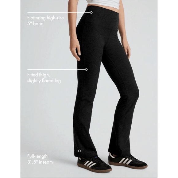 Beyond Yoga Spacedye Practice High Waisted Bootcut Pant Heathered Black, XS - Picture 2 of 9